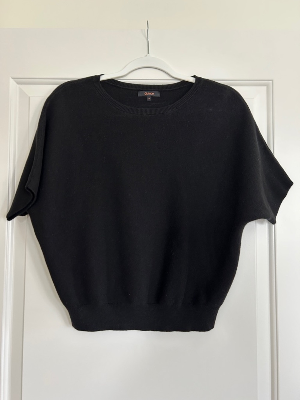 Quince Black Short Sleeve Knit Top